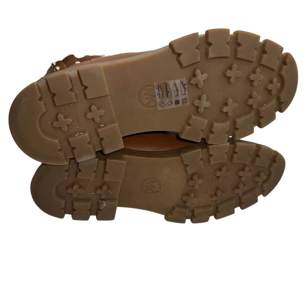 Michael Kors‎ Ridley Gore Bootie Leather Studded Luggage Tan Chelsea Boot size 8